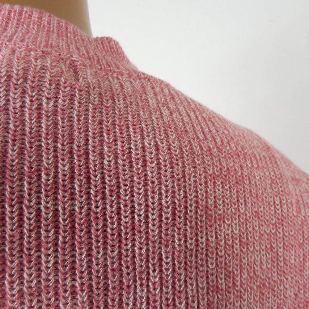 ANA Sweater L Casual Hi/Low Hem Red Heather X-Neck Oversized Fit Long Sleeves - Picture 11 of 13